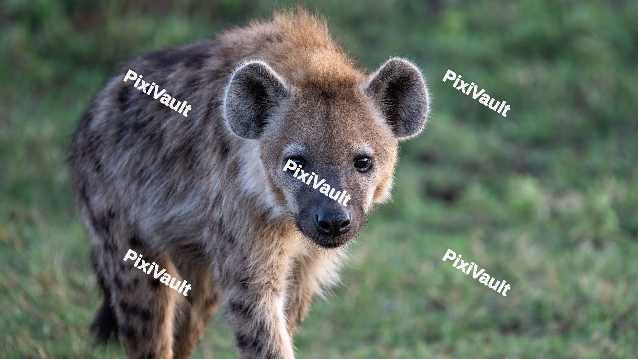 Lonely hyena walking